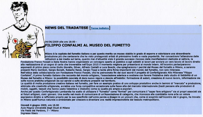 Tradate News - Filippo Confalmi al Museo del Fumetto.